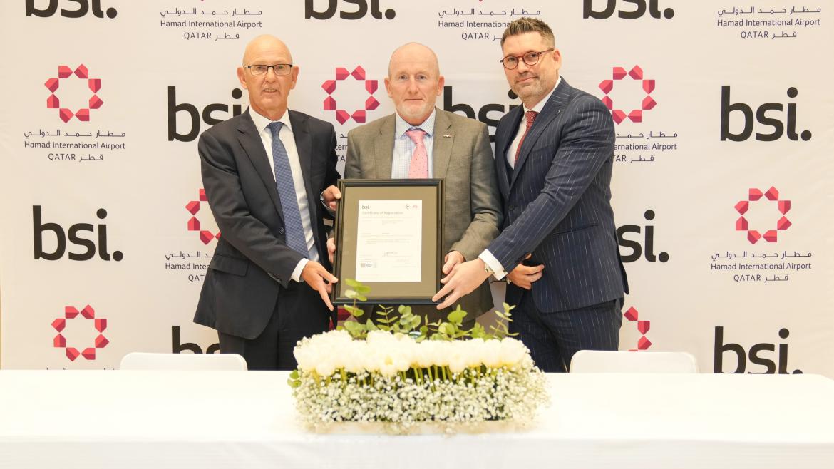 Hamad International Airport receives ISO 45001 Occupational Health & Safety Management System Certification from BSI