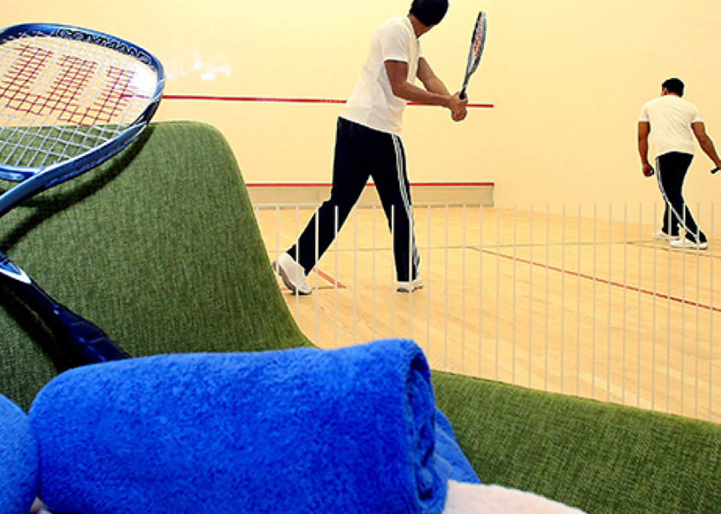 Player playing squash